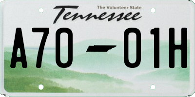 TN license plate A7001H