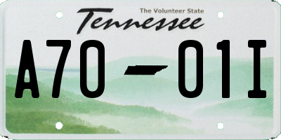 TN license plate A7001I