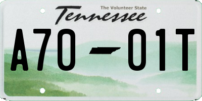 TN license plate A7001T