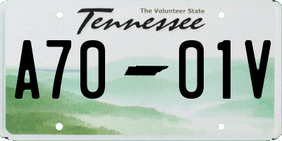 TN license plate A7001V