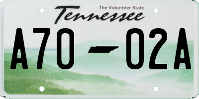 TN license plate A7002A