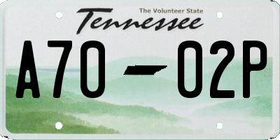 TN license plate A7002P