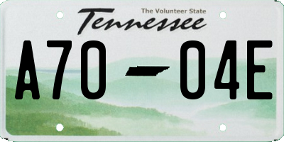 TN license plate A7004E