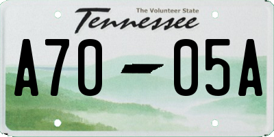 TN license plate A7005A