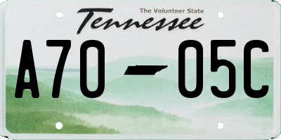 TN license plate A7005C