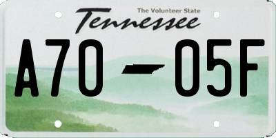 TN license plate A7005F
