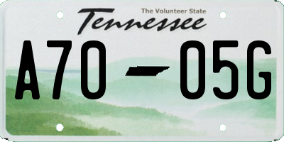 TN license plate A7005G