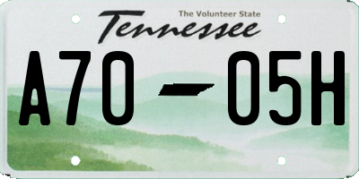 TN license plate A7005H
