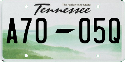 TN license plate A7005Q