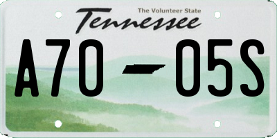 TN license plate A7005S