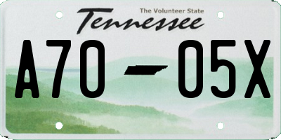 TN license plate A7005X