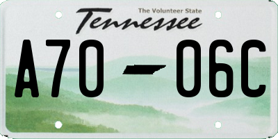 TN license plate A7006C