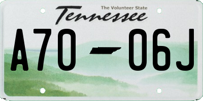 TN license plate A7006J