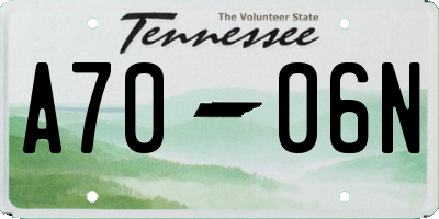 TN license plate A7006N