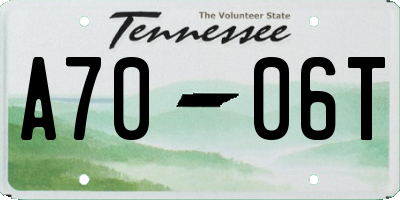 TN license plate A7006T