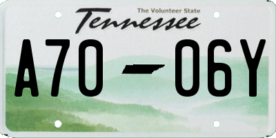 TN license plate A7006Y