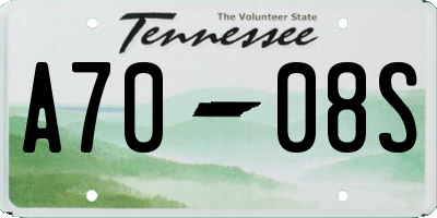 TN license plate A7008S