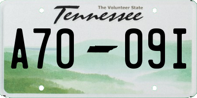 TN license plate A7009I