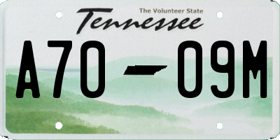TN license plate A7009M