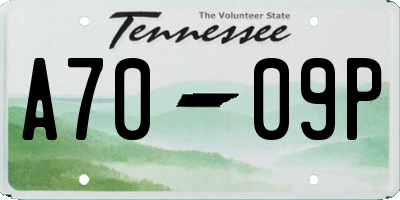 TN license plate A7009P