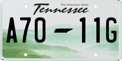 TN license plate A7011G