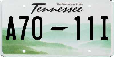 TN license plate A7011I