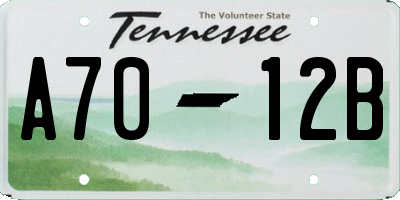 TN license plate A7012B