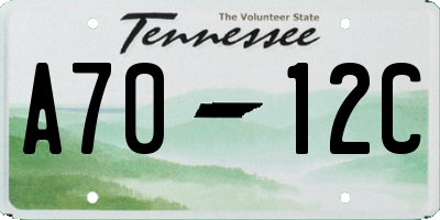TN license plate A7012C