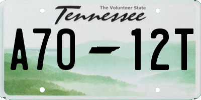 TN license plate A7012T
