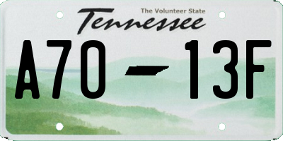 TN license plate A7013F