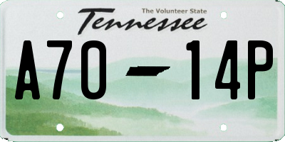 TN license plate A7014P