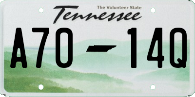 TN license plate A7014Q