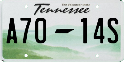 TN license plate A7014S