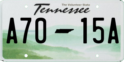 TN license plate A7015A