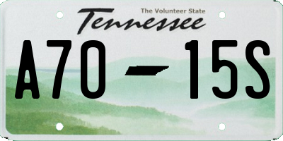 TN license plate A7015S
