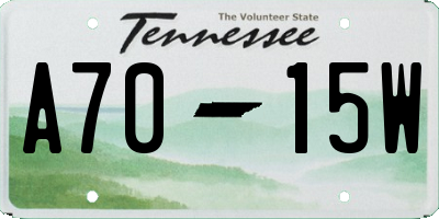 TN license plate A7015W