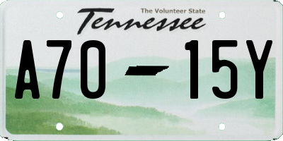 TN license plate A7015Y