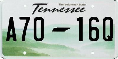 TN license plate A7016Q