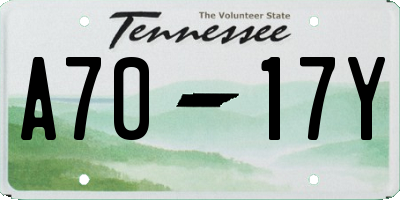 TN license plate A7017Y