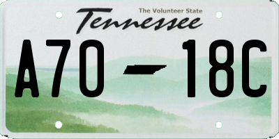 TN license plate A7018C