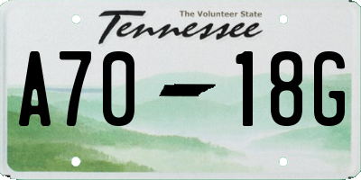 TN license plate A7018G