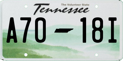 TN license plate A7018I