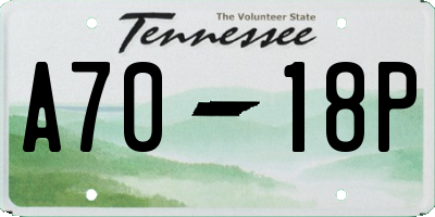 TN license plate A7018P