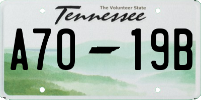 TN license plate A7019B