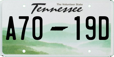 TN license plate A7019D