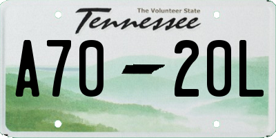 TN license plate A7020L