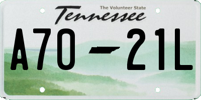 TN license plate A7021L