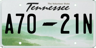 TN license plate A7021N
