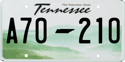 TN license plate A7021O