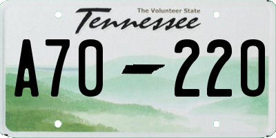TN license plate A7022O